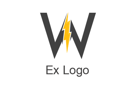 letter w electric bolt icon