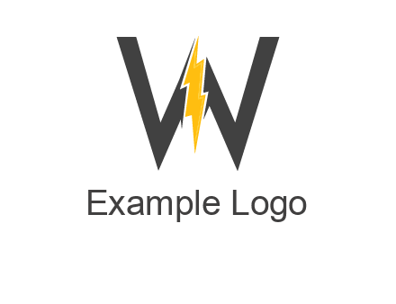 letter w electric bolt icon