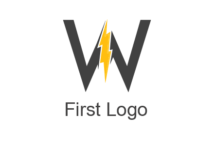 letter w electric bolt icon
