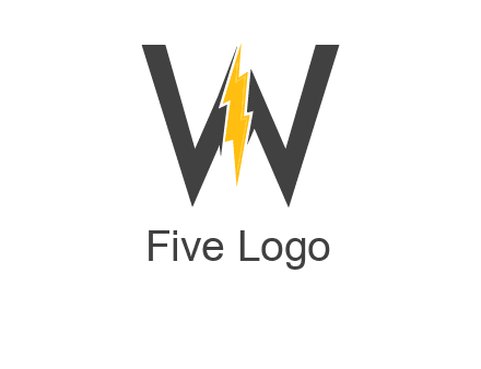 letter w electric bolt icon