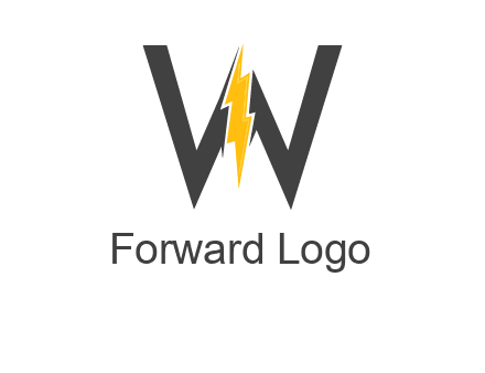 letter w electric bolt icon