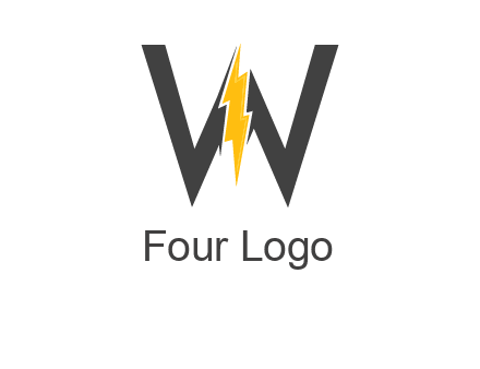 letter w electric bolt icon