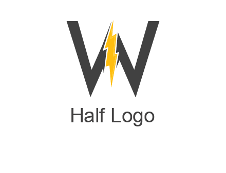 letter w electric bolt icon