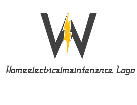letter w electric bolt icon