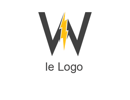 letter w electric bolt icon