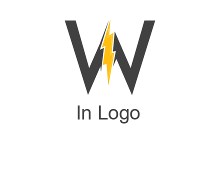 letter w electric bolt icon