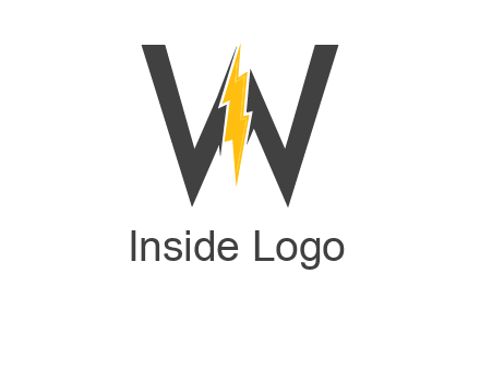 letter w electric bolt icon