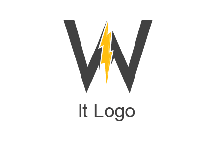 letter w electric bolt icon