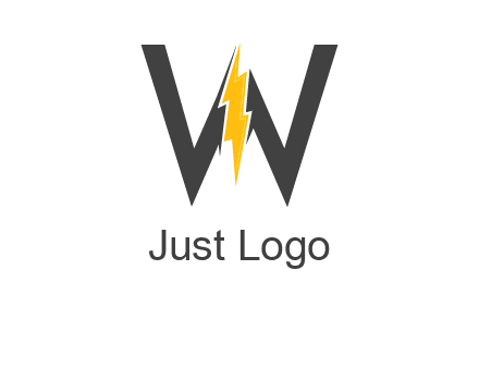 letter w electric bolt icon