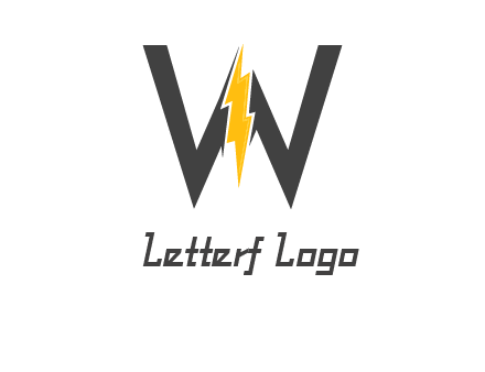 letter w electric bolt icon