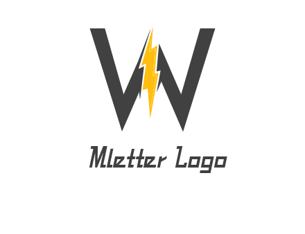 letter w electric bolt icon
