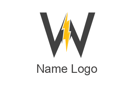 letter w electric bolt icon