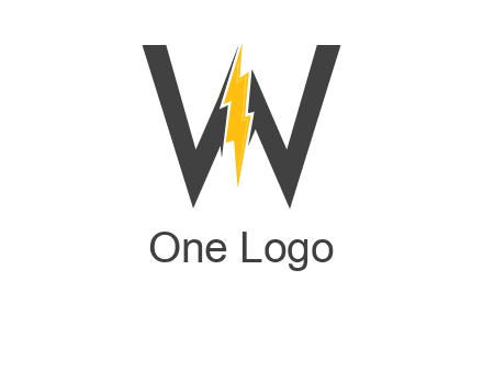 letter w electric bolt icon