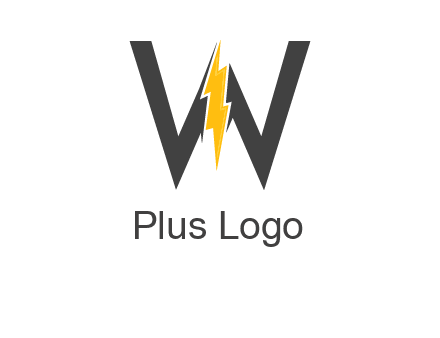 letter w electric bolt icon