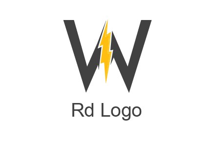 letter w electric bolt icon