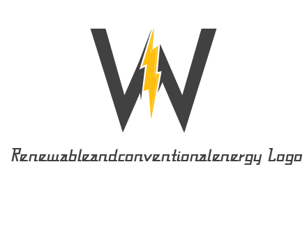 letter w electric bolt icon