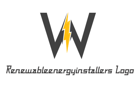 letter w electric bolt icon