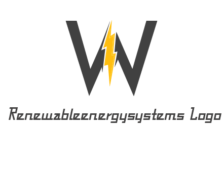 letter w electric bolt icon