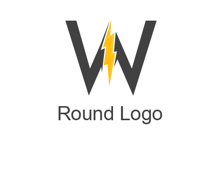 letter w electric bolt icon