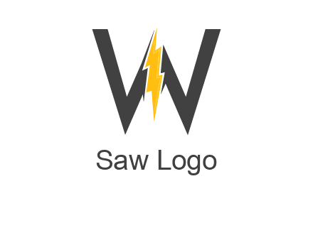 letter w electric bolt icon