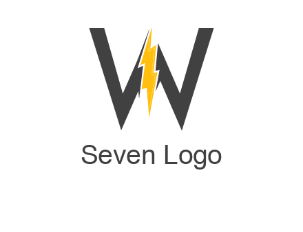 letter w electric bolt icon