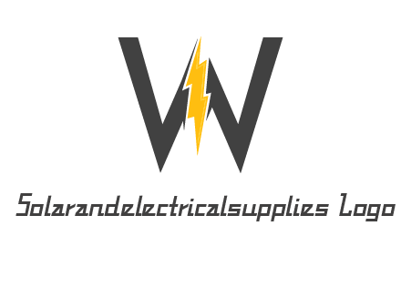 letter w electric bolt icon