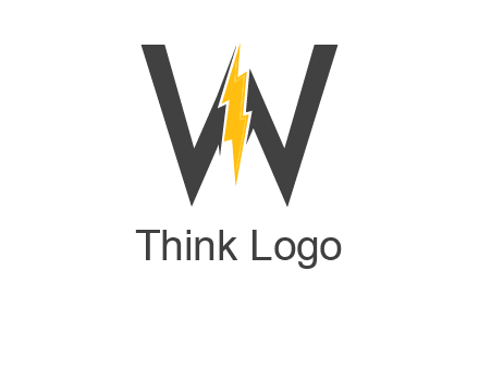 letter w electric bolt icon