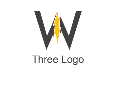 letter w electric bolt icon