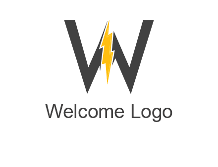 letter w electric bolt icon