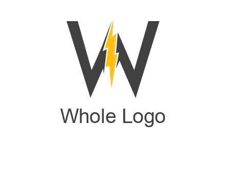 letter w electric bolt icon
