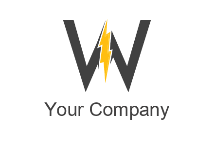 letter w electric bolt icon