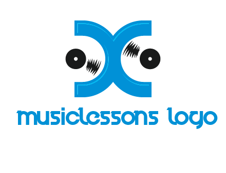Letter X and music disc logo
