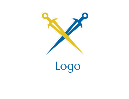 swords in letter X logo