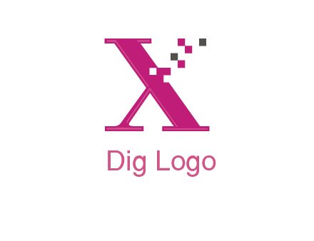 letter x pixels logo