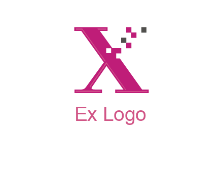 letter x pixels logo