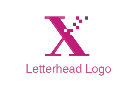 letter x pixels logo