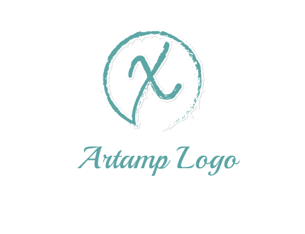 brush letter X logo