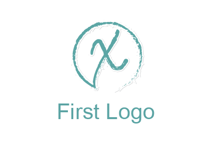 brush letter X logo