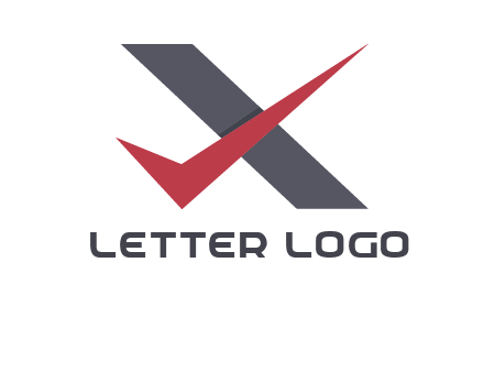 check mark letter x logo