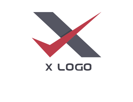 check mark letter x logo