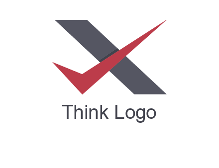 check mark letter x logo