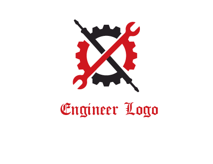 gear and tools letter X logo