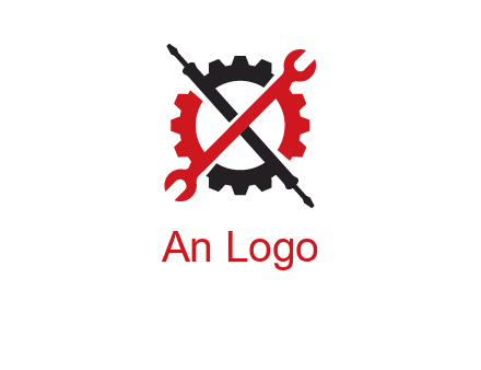 gear and tools letter X logo