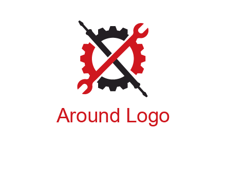 gear and tools letter X logo