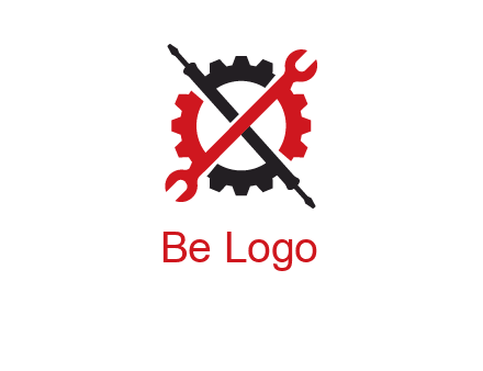 gear and tools letter X logo