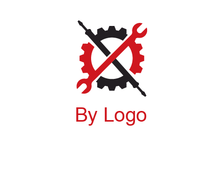 gear and tools letter X logo