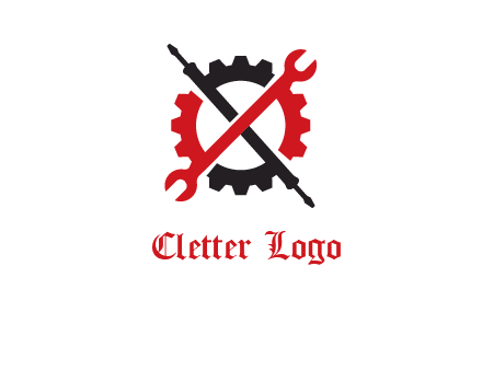 gear and tools letter X logo