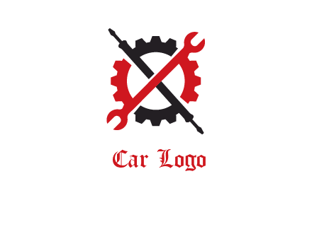 gear and tools letter X logo