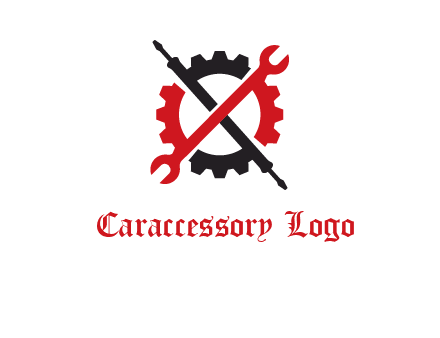 gear and tools letter X logo