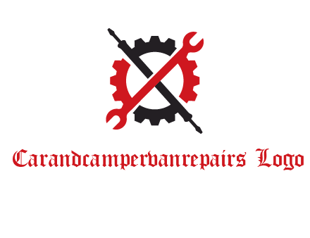 gear and tools letter X logo